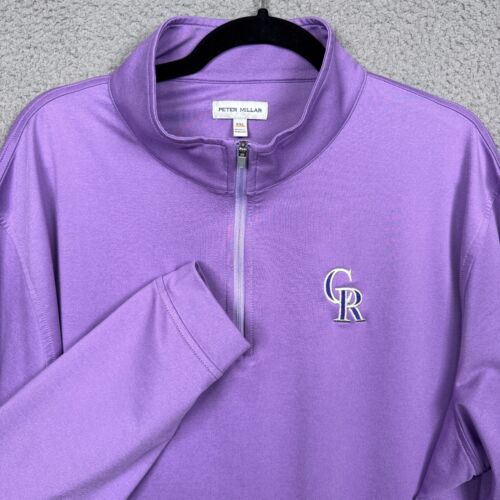 Colorado Rockies Pullover Mens XXL Purple MLB Stretch Peter Millar Performance