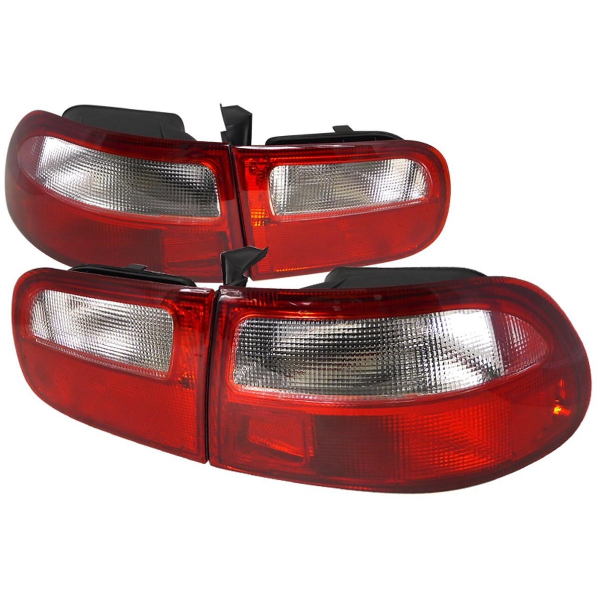 For 92-95 Honda Civic EG 3dr Hatchback Red Clear Frosted