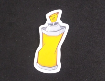 #ad #ad Bright Yellow Spray Paint Can Colorful Graffiti Sticker 1.75quot; x .75quot; AA $1.69