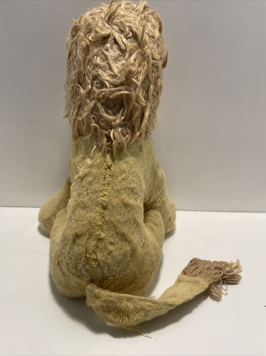 Vintage Rubber Face MY TOY Stuffed Plush Lion With Original Makers