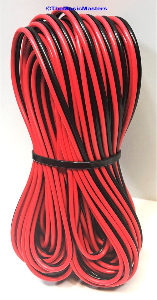 24 Gauge 100' ft SPEAKER WIRE Red Black Cable Car Audio Home Stereo 12V