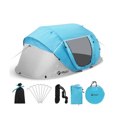 VILLEY 4 Person Easy Pop Up Tent, Waterproof Automatic Setup Instant Lightwei...