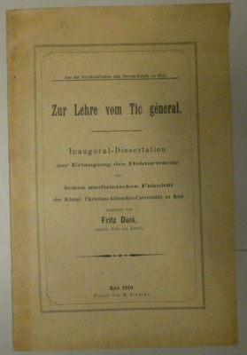 Inaugural Dissertation zur Erlangung der Doktorwürde Fakultät Kiel 1910 To-5614