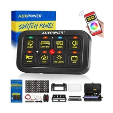 AUXPOWER RGB 8 Gang Switch Panel with App Control Toggle Momentary Pulsed Mul...