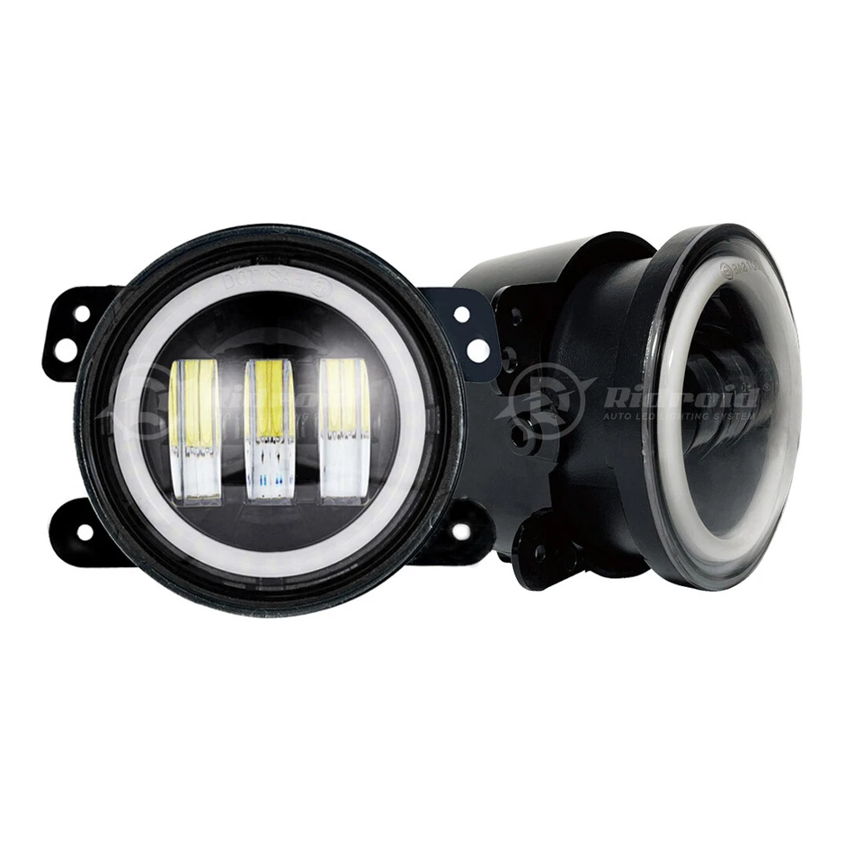 7'' LED Headlights RGB Halo + 4" Fog Light Lamp Combo for Freightliner Coronado - Image 4 of 4