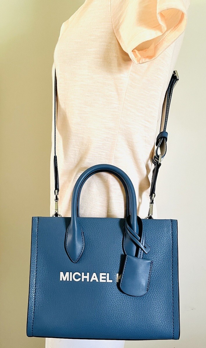 Michael Kors Mirella Small Blue Denim Leather Shopper TZ Crossbody
