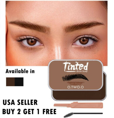 Black Brown Eyebrow Shaping Soap Long Lasting Eye Brow Styling Gel Wax with Brus