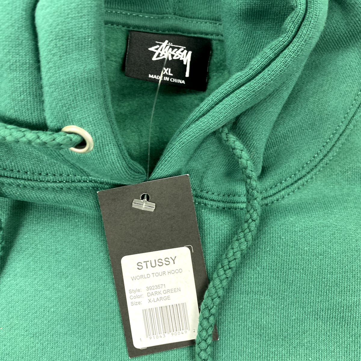 Stussy World Tour Hoodie Mens XL Green Sweatshirt NWT | eBay