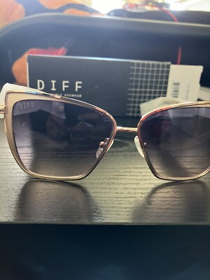 Diff Gold Taupe Rose Mirror Womens Sunglasses
