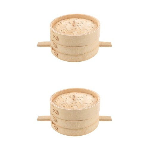 2 Sets Gestell Bambusdämpfer Für Gedämpfte Knödel Bambusgriffe