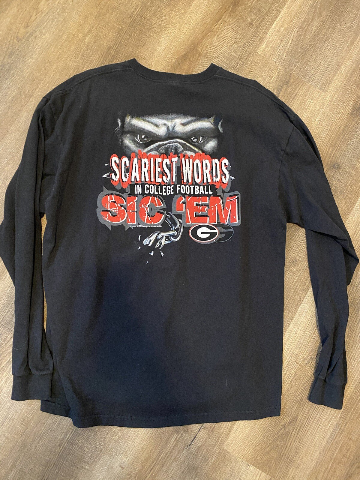 Georgia Bulldogs Black Long Sleeve NCAA Football Shirt Men XL Go Dawgs