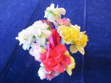 Vtg Millinery Flower Collection Pink Ivory Yellow 12pc Pure Silk 1 1/2" H5236