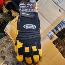ANSELL  97-977 HEAVY DUTY LEATHER WORK GLOVES XL NEW IN PACKAGE YELLOW PER PAIR
