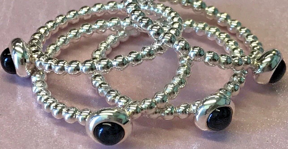 PANDORA | ANILLO CABUJÓN DE ÓNIX NEGRO MI DESEO ✪NUEVO✪ 190610O AUTÉNTICO RARO GIRO Foto 4 de 4