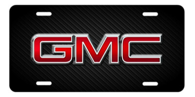 GMC inspired Black Simulated Carbon Fiber Aluminum License Plate Tag | eBay
