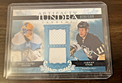 2009-10 UD Artifacts Tundra Tandems Marc-Andre Fleury/Jordan Staal Jerseys29/100