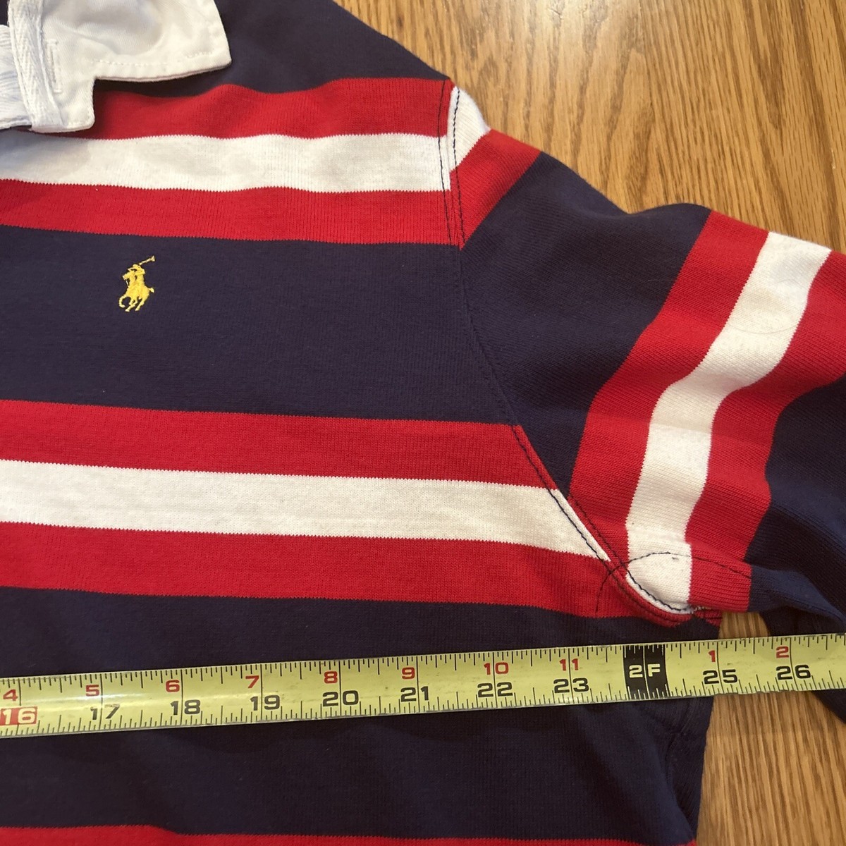 Vintage Ralph Lauren Rugby Polo -Large. Red, White, and Blue