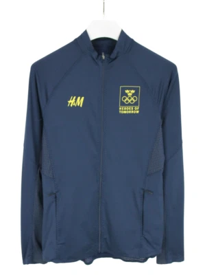 H&M Sudadera Hombre Mediano Cremallera Completa Perforado Insertar Cuello Alto - Imagen 1 de 4