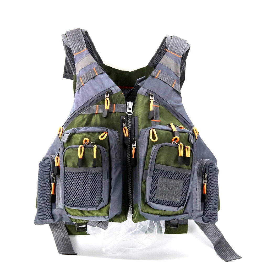 Outdoor Breathable Fishing Life Vest Safety Jacket Swimming Sailing  Multi-pocket