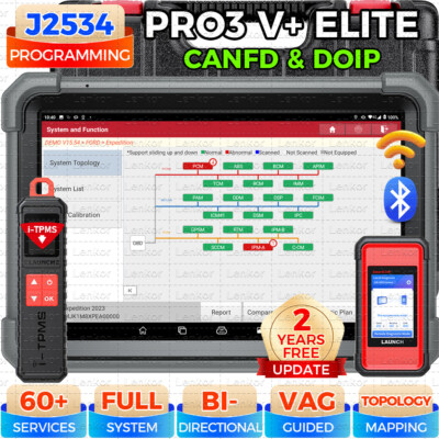 LAUNCH X431 PRO3S+ 5.0 ELITE PRO5 Car Diagnostic Tool J2534 Programming Coding