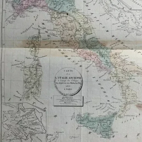 Antiguo mapa original de Italia del siglo XIX, tarjetas 1834 - Imagen 3 de 6