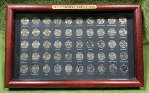 1999-2008 Statehood Quarter Collection in a wood case w/glass display