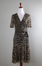 WHITE HOUSE BLACK MARKET 140 Leopard Print Mesh Stretch Belted Dress Size 0