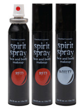Spirit Spray - Halloween - Costume Face Body Makeup 3 Pack -Red, Red, White