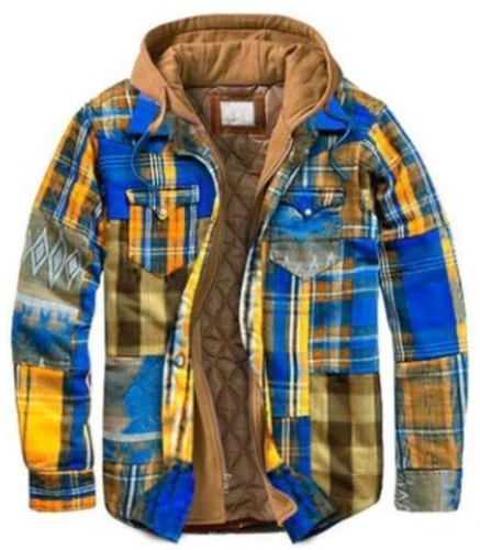Men Plaid Work Jacket Lumberjack Hooded Flannel Shirt Sherpa Warm Hoodie New - Picture 51 of 76