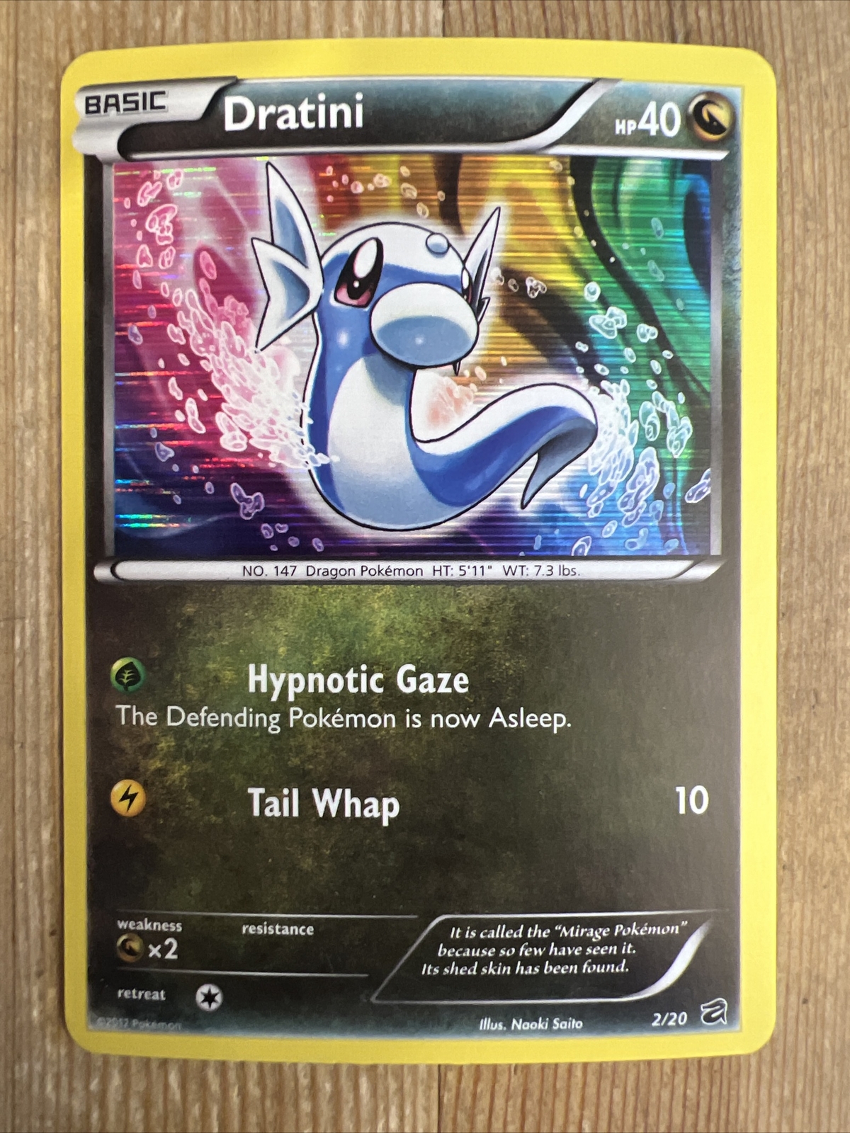 HOLO Dratini 2/20 POKEMON TCG Card Dragon Vault VLP