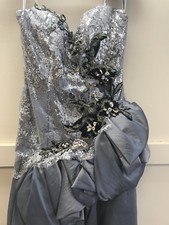 Precious Divas high low pewter prom gown size 6 