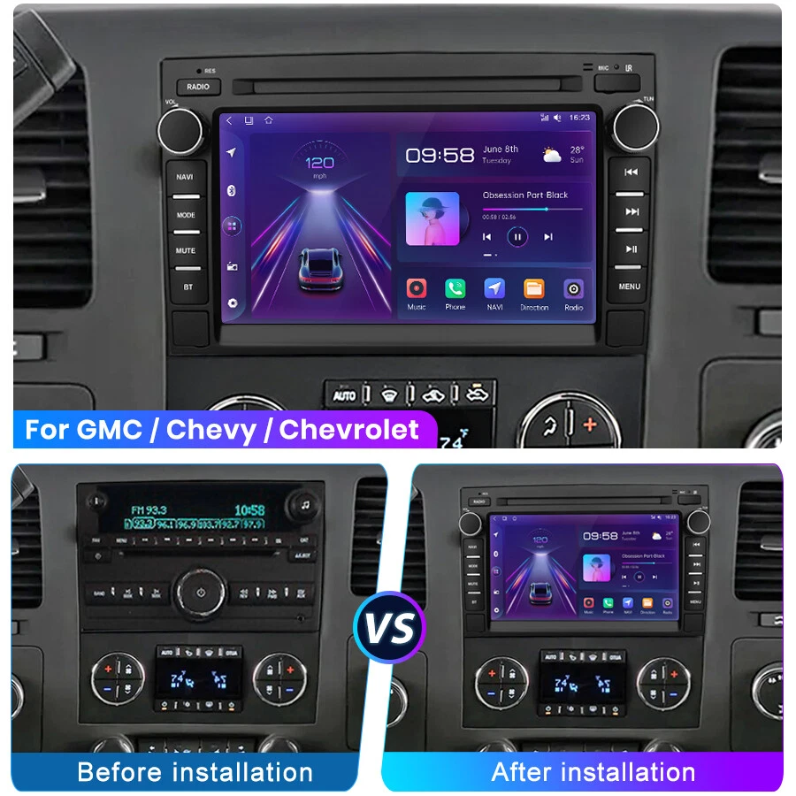 For GMC Yukon Chevy Silverado Sierra Carplay Android14 Car Stereo Radio GPS Navi - Image 4 of 4