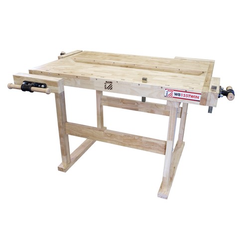 Holzmann Werkbank WB155TWIN Hobelbank Holzhobelbank mit 4 Hobelbankzangen - Afbeelding 1 van 2
