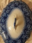 From 1897, Antique Grace Flow Blue Platter Grindley Flowers Scalloped 12"  W/Top — photo 8