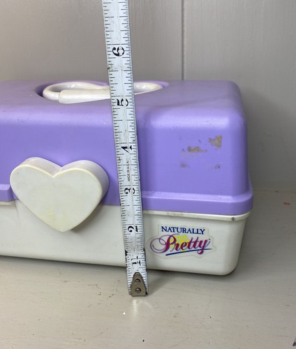 Vintage CDI Naturally Pretty Purple And White Makeup Box 9 X5 - Picture 5 of 7
