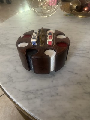Drueke Poker Caddy & Cover - Vtg #1940