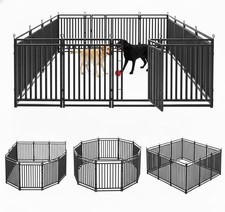 Dog Playpen Metal Fence 40 Inch 16 Panels Outdoor Indoor Yard Camping RV