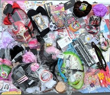 60pc BUNDLE HAIR ACCESSORIES COSTUME JEWELLERY Mixed Job Lot Car Boot Sale Stock