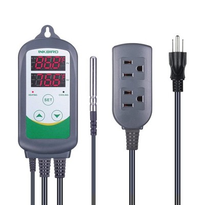 Inkbird ITC308 Freezer Thermostat Heating Cooling Plug ITC-308+probe, Green 