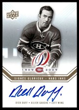 2008-09 UD Montreal Canadiens Centennial Habs INKS Dick Duff Auto #HABS-DD
