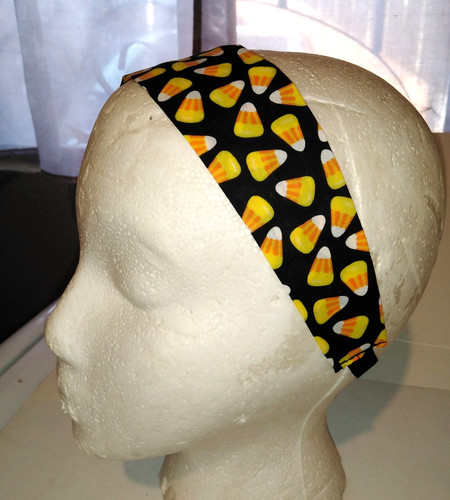 Halloween Candy Corn Fabric Headband for Woman/ Head Wrap Hair Accessory Band