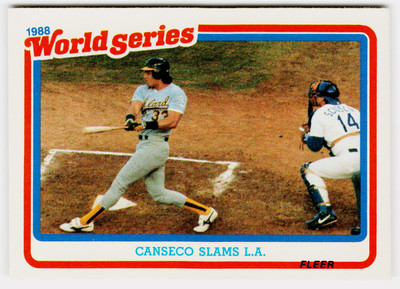 Canseco Slams L.A. 1989 Fleer #3 Oakland Athletics