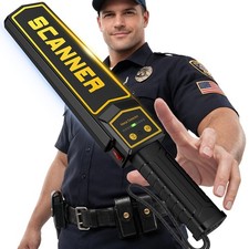Handheld Metal Detector Wand with Holster, 5 Levels Sensitivity, Black