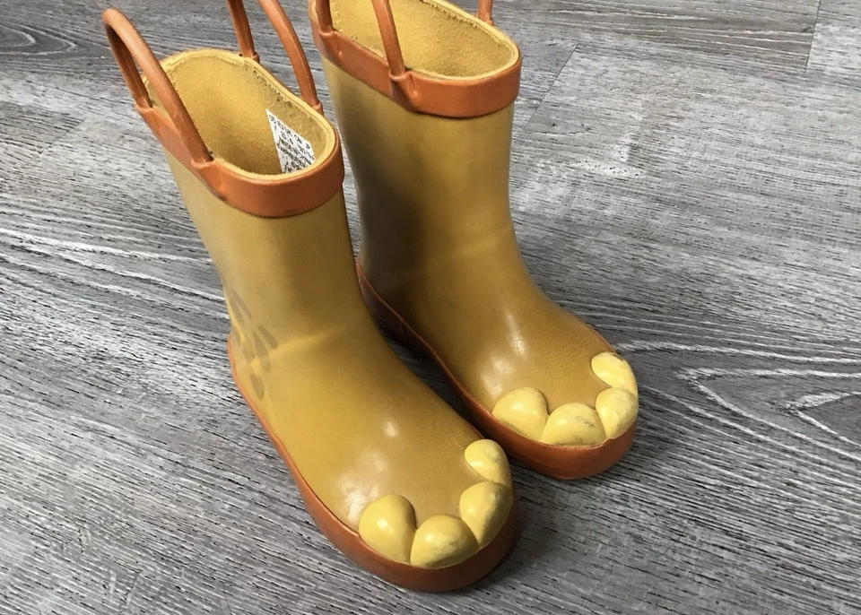 Disney Store Lion Guard Rain Boots Toddler Size 7 Boot Yellow Orange Kion  - Image 2 of 4