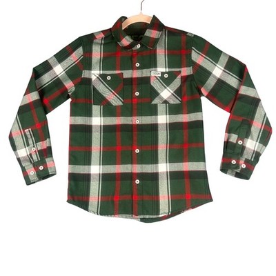 Dixxon Flannel Co Youth Division The Fireball Plaid Button Up Shirt Green Size M