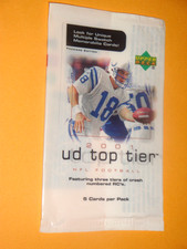 2001 Upper Deck Top Tier Football card wrapper - Peyton Manning - Colts - QB