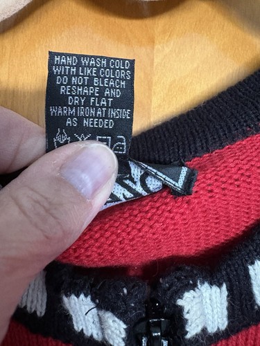 Roter Pullover Terazzo XL mit Reißverschluss und Zebras vorne & hinten. EUC - Bild 7 von 7