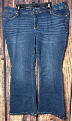 TORRID Dark Blue Denim LUXE SLIM BOOT Super Stretch Bootcut Jeans ~ Sz 20S Short