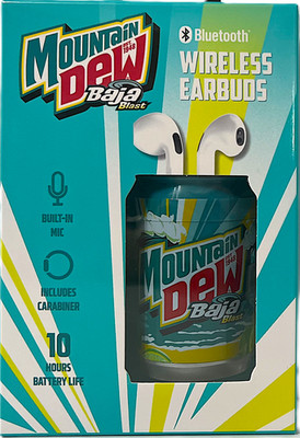 Mountain Dew Baja Blast Bluetooth True Wireless EarBuds Charging Case Carabiner