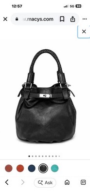 Old Trend Black Leather Bucket Bag Braided Handle Crossbody Purse NWOT